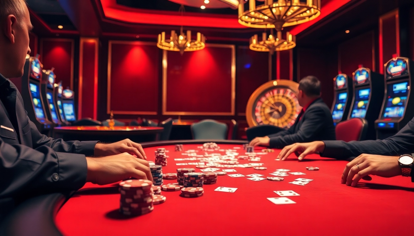 Players immersed in a poker game at a luxurious casino, embodying the 888YES gambling experience.