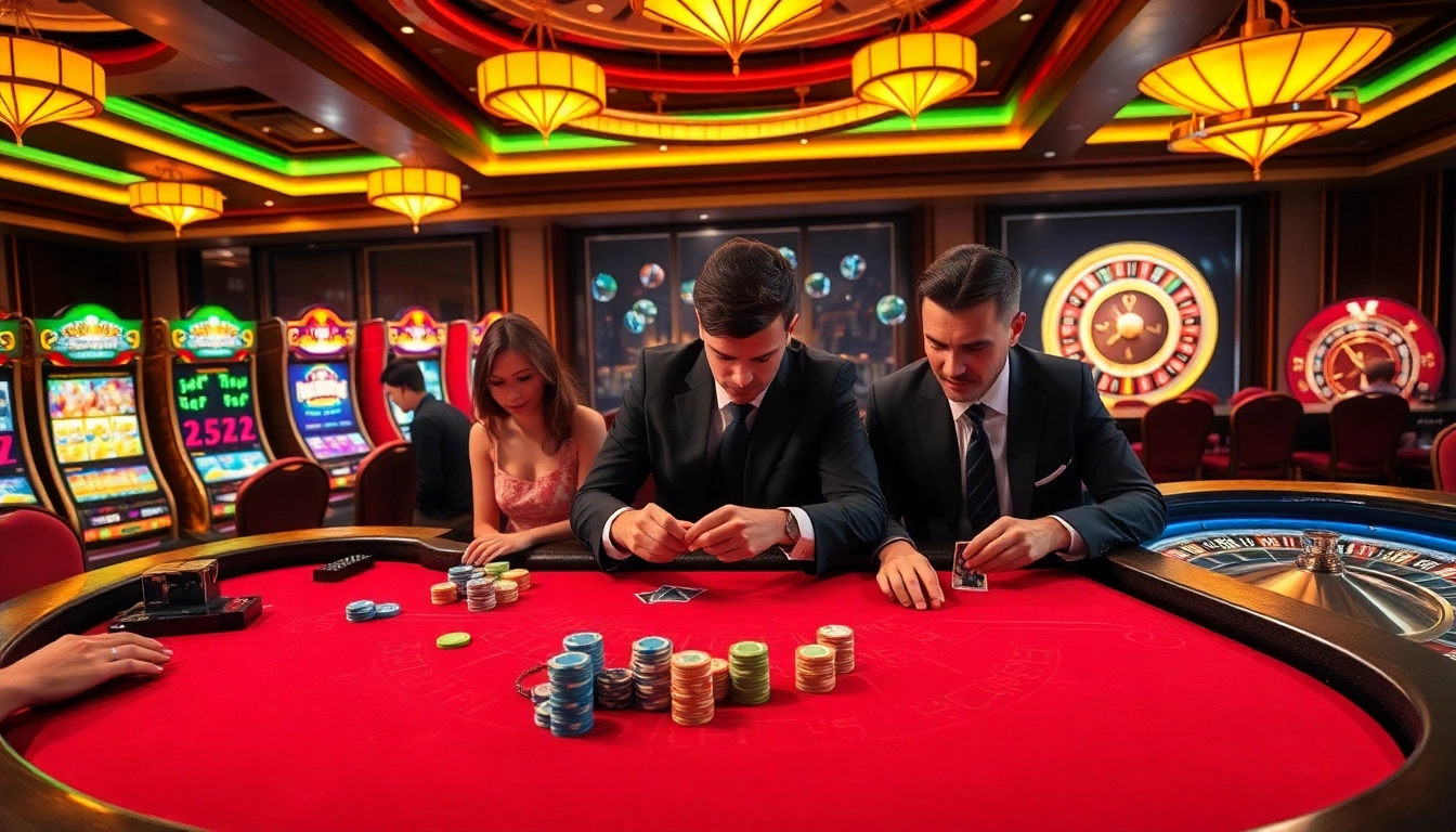 Experience thrilling baccarat action and vibrant gameplay at https://lclc88.com in a luxurious casino setting.