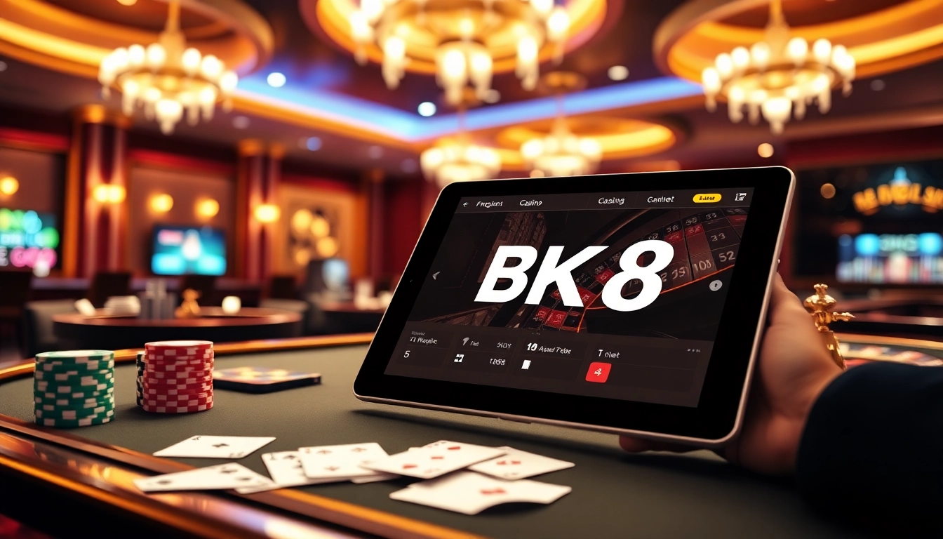 BK8 online casino gaming with vibrant tables and elegant interface in action.