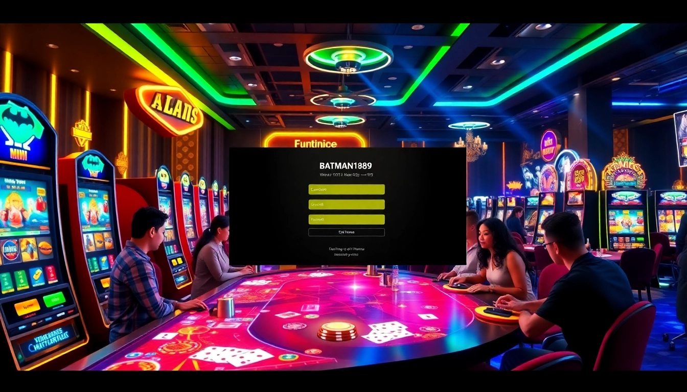 Experience the excitement of Batman138 login with vibrant casino slots and dynamic gaming elements.