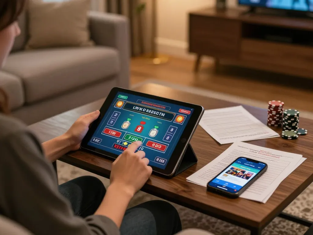 Engaging online gaming experience at tg88 with live dealer action on tablet.
