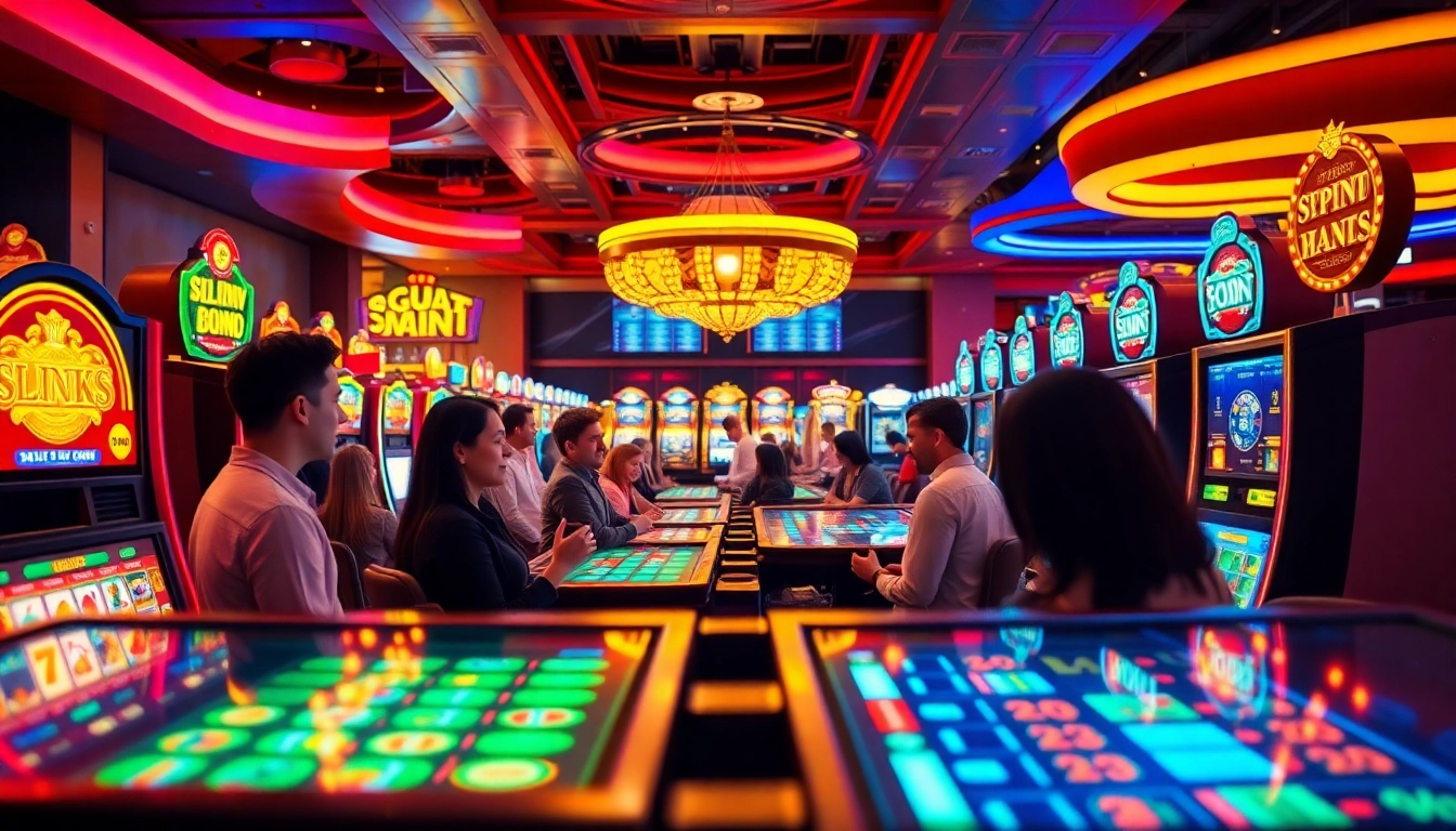 Erlebe spannende Casino spiele.de mit bunten Spielautomaten und aufregenden Spielern in einer lebendigen Atmosphäre.