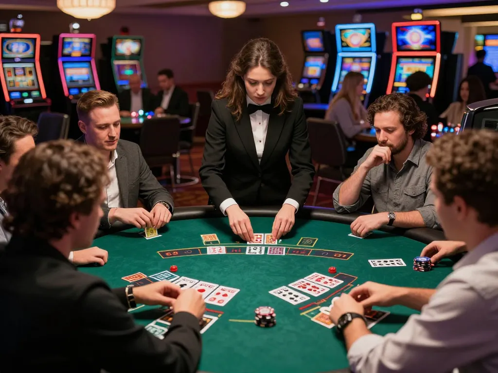 Alev players engaging in a thrilling blackjack round at a live casino table, showcasing intense strategic moments.