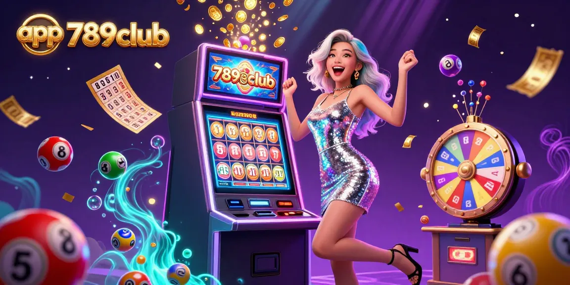 Engage in thrilling gameplay with app 789club as colorful elements and golden coins create a celebratory atmosphere.