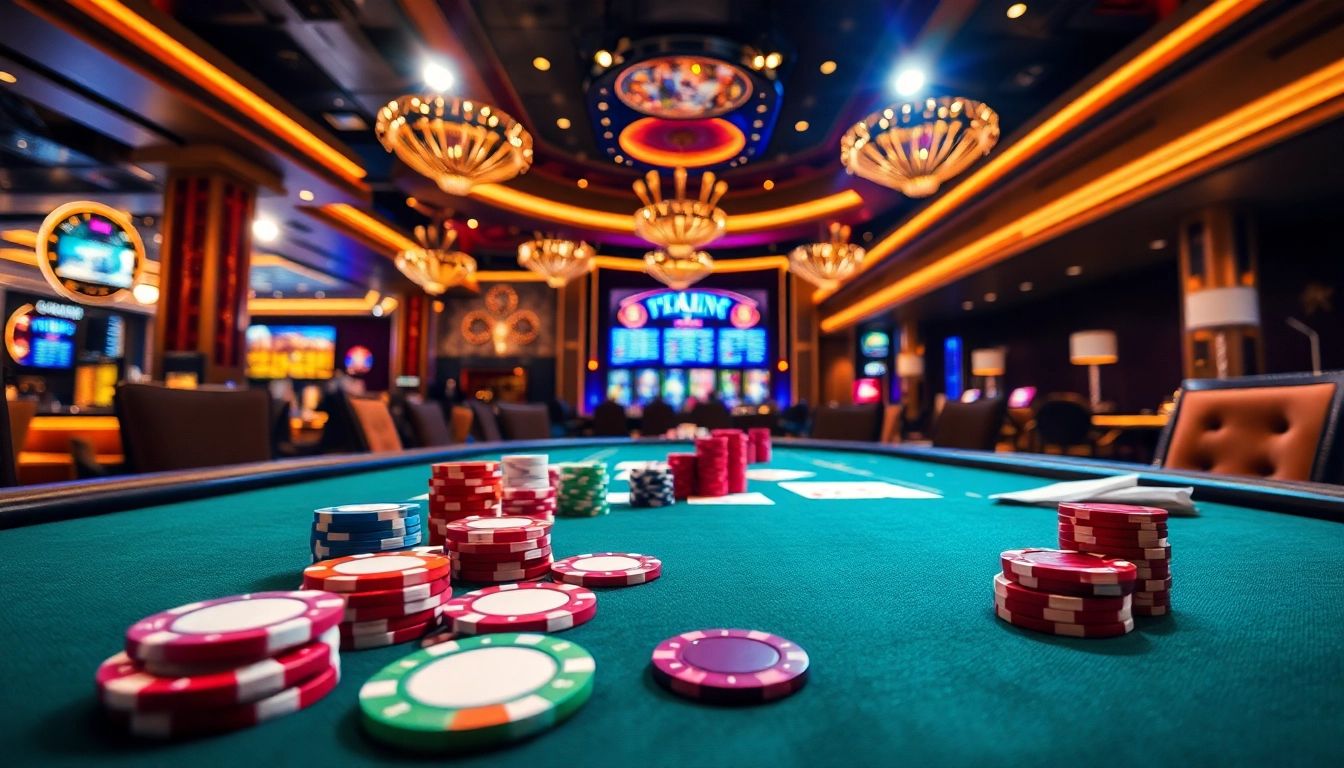 Rasakan kegembiraan togel389 dengan meja kasino yang penuh aksi dan chip berwarna-warni.