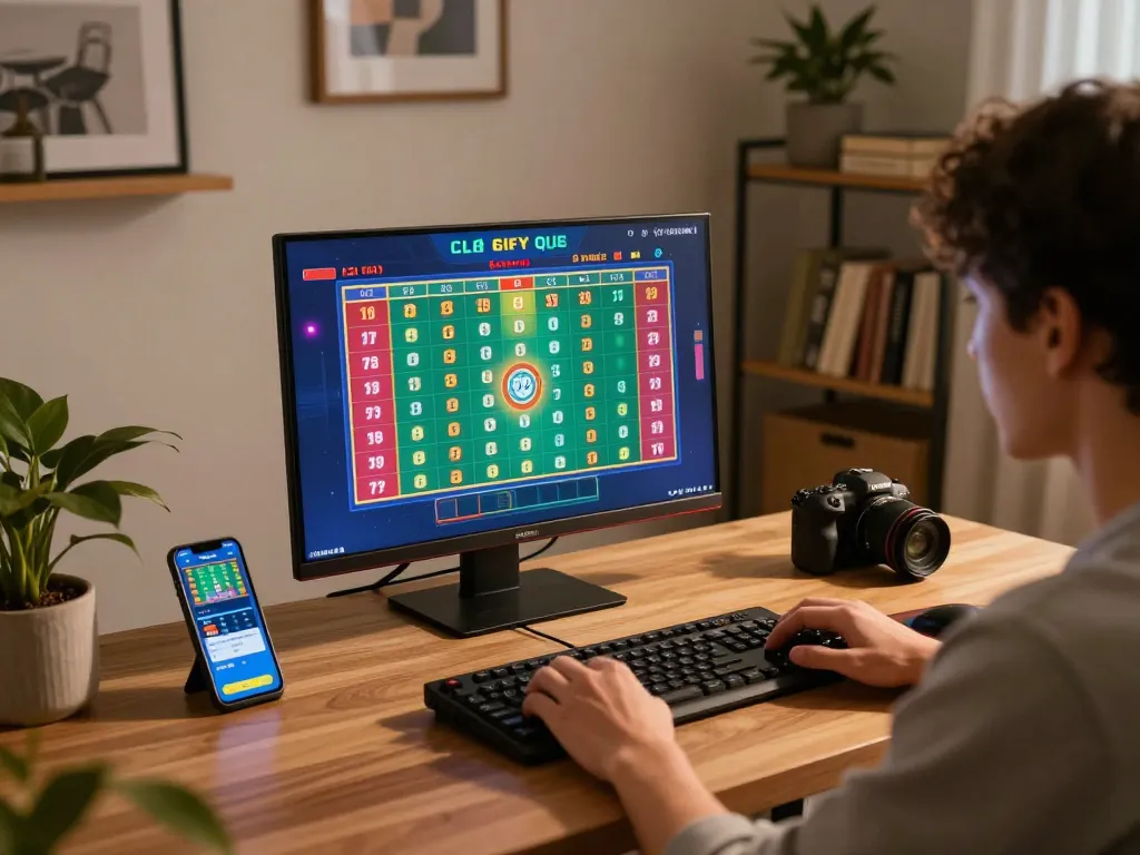 Engaging online lô đề hôm nay gaming session in a cozy home office setup.
