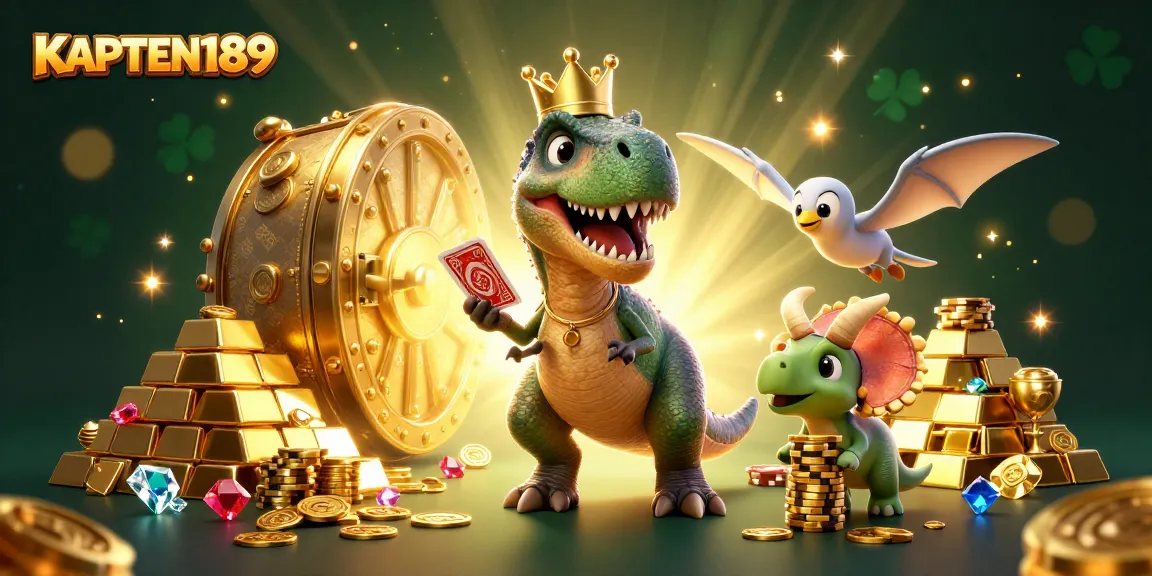 KAPTEN189 pemain slot gagal mendapatkan jackpot sambil dikelilingi harta karun emas yang bersinar.