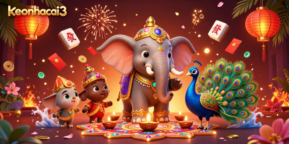 Experience exciting betting with keonhacai3 where a vibrant scene bursts with color and dynamic elements.