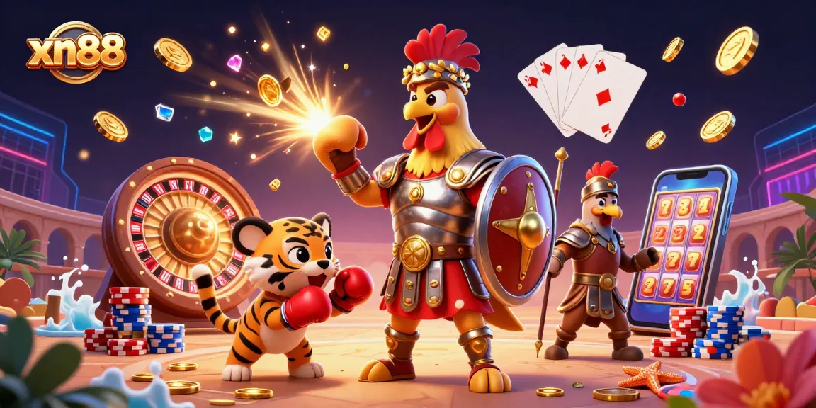 Experience thrilling games at xn88 with vibrant casino action and energetic characters.