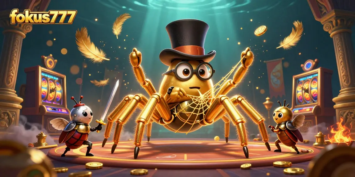 Engage with the excitement of fokus777 as the golden tarantula spins winnings in the casino.