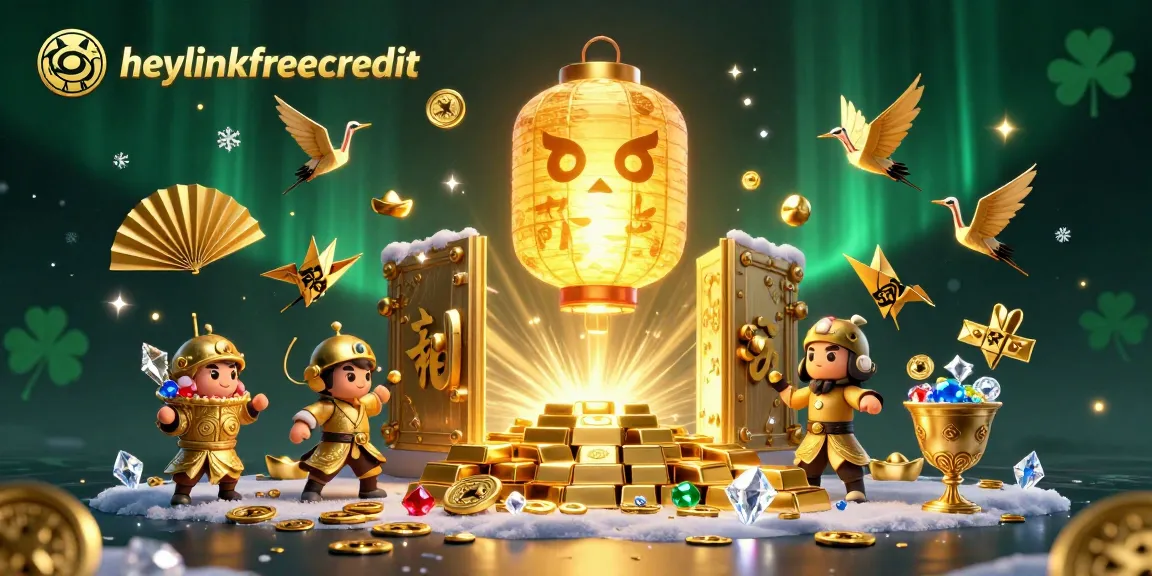 Engage with the heylinkfreecredit spirit at a vibrant casino market filled with treasures and lucky symbols.